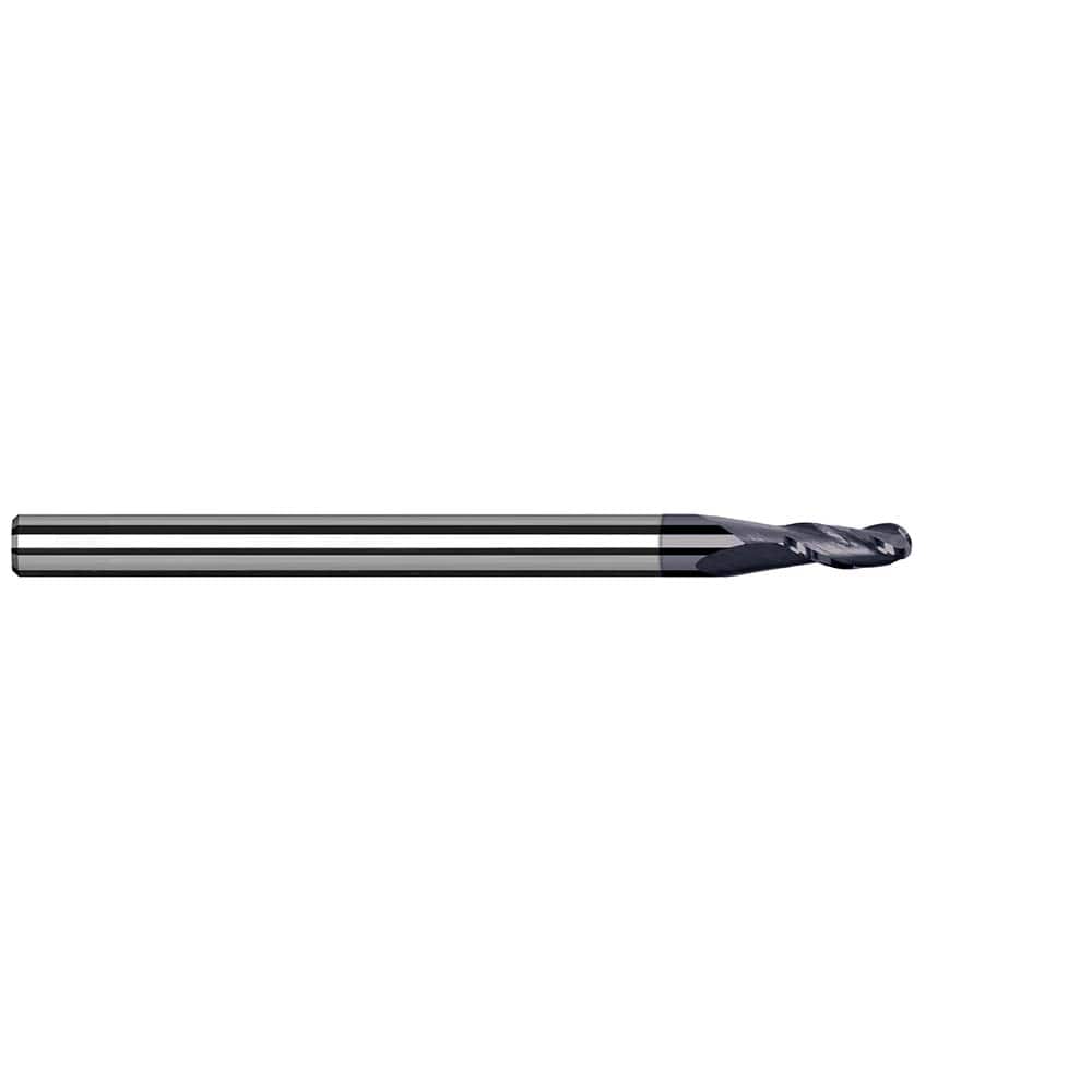 Harvey Tool - Ball End Mills; Mill Diameter (Inch): 1/16 ; Mill Diameter (Decimal Inch): 0.0620 ; Number of Flutes: 3 ; Length of Cut (Inch): 3/32 ; Length of Cut (Decimal Inch): 0.0930 ; Material: Solid Carbide - Exact Industrial Supply