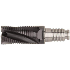 Kennametal - 20mm Diam, 30mm LOC, 4 Flute, 0.5mm Corner Chamfer End Mill Head - Solid Carbide, AlTiN Finish, Duo-Lock 20 Connection, Spiral Flute, 20° Helix, Centercutting - Eagle Tool & Supply