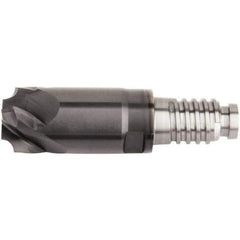 Kennametal - 12mm Diam, 1mm LOC, 5 Flute, 1mm Corner Radius End Mill Head - Solid Carbide, AlTiN Finish, Duo-Lock 10 Connection, Spiral Flute, 0° Helix - Eagle Tool & Supply