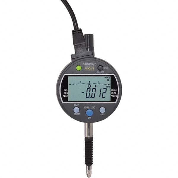 Mitutoyo - Electronic Drop Indicators Minimum Measurement (mm): 0 Maximum Measurement (mm): 12.70 - Eagle Tool & Supply