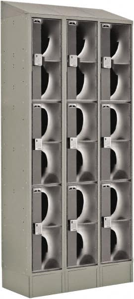 LockUp - 9 Door, 3 Tier, Electronic Access Lockers - Eagle Tool & Supply