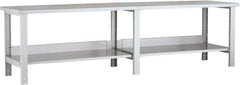 Rousseau Metal - 120 Wide x 30" Deep x 34" High, Steel Workbench - Fixed Legs - Eagle Tool & Supply