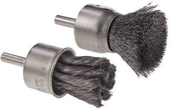 Camel Grinding Wheels - 1" Brush Diam, Knotted, End Brush - 1/4" Diam Shank, 1/4" Pilot Diam - Eagle Tool & Supply