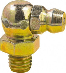 lumax - 90° Head Angle, 1/4-28 Taper Steel Taper Thread Grease Fitting - Zinc Plated Finish - Eagle Tool & Supply