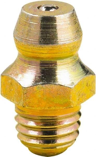 lumax - 0° Head Angle, M8x1 Metric Steel Taper Thread Grease Fitting - Zinc Plated Finish - Eagle Tool & Supply