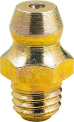 lumax - 0° Head Angle, M6x1 Metric Steel Taper Thread Grease Fitting - Zinc Plated Finish - Eagle Tool & Supply