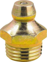 lumax - 0° Head Angle, M10x1 Metric Steel Taper Thread Grease Fitting - Zinc Plated Finish - Eagle Tool & Supply
