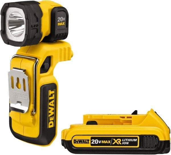 DeWALT - 20 Volts, 500 Lumens, Cordless Work Light - Yellow/Black, 26 hr Run Time - Eagle Tool & Supply