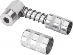 lumax - 4,500 Operating psi, Steel 90° Angle Adapter Grease Gun Coupler - Eagle Tool & Supply
