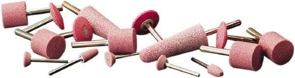 Camel Grinding Wheels - 7/8" Head Diam x 2-3/4" Thickness, A3, Tree End, Aluminum Oxide Mounted Point - Pink, Medium Grade - Eagle Tool & Supply