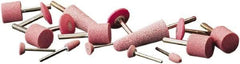 Camel Grinding Wheels - 7/8" Head Diam x 2-1/2" Thickness, A1, Tree End, Aluminum Oxide Mounted Point - Pink, Medium Grade - Eagle Tool & Supply