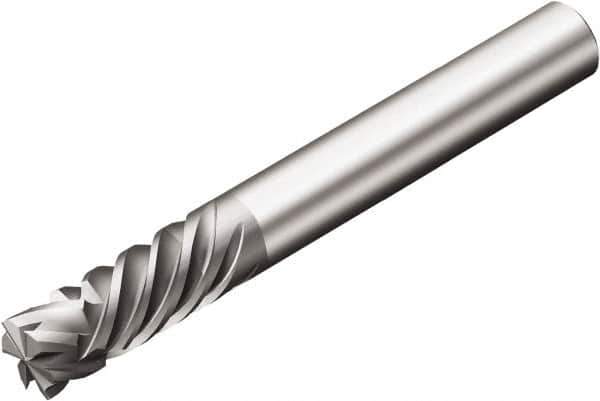 Sandvik Coromant - 6.35mm, 0.75mm LOC, 6.35mm Shank Diam, 6 Flute, Solid Carbide Square End Mill - Diamond Finish, 40° Helix, Centercutting, Series CoroMill Plura - Eagle Tool & Supply