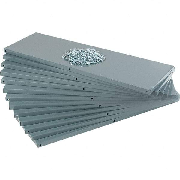 Value Collection - 35.8" Wide, 1 High, Open Shelving Accessory/Component - 21 Gauge Steel, Powder Coat Finish, Use with Bins/Totes - Eagle Tool & Supply
