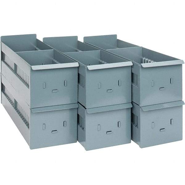 Value Collection - 5-1/2" Wide, 4-19/32 High, Open Shelving Accessory/Component - 19 Gauge Steel, Powder Coat Finish, Use with Bins/Totes - Eagle Tool & Supply
