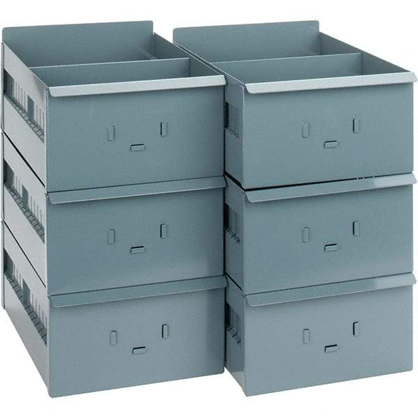 Value Collection - 8.2" Wide, 4-19/32 High, Open Shelving Accessory/Component - 19 Gauge Steel, Powder Coat Finish, Use with Bins/Totes - Eagle Tool & Supply