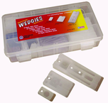 Wedgies Shim Assortment - Mix of flex and ridgid / 16 mini; 6 large; 15 standard - Polypropylene & Vinyl - Eagle Tool & Supply