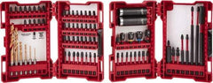 Milwaukee Tool - 75 Piece, Impact Driver Bit Set - 1/4 to 3/16" Hex, #1 to #3, Drilling/Screwdriving Utility Accessory Set Kit, 1/4" Hex Drive, Hex Point - Eagle Tool & Supply