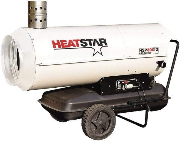 Heatstar - 285,000 BTU Rating, Kerosene/Diesel Indirect Fired Forced Air Heater - 7,125 Sq Ft Max Heating Area, 27.7 Gal Capacity, Fuel with Diesel, Kerosene, JP-8 & Jet8 - Eagle Tool & Supply