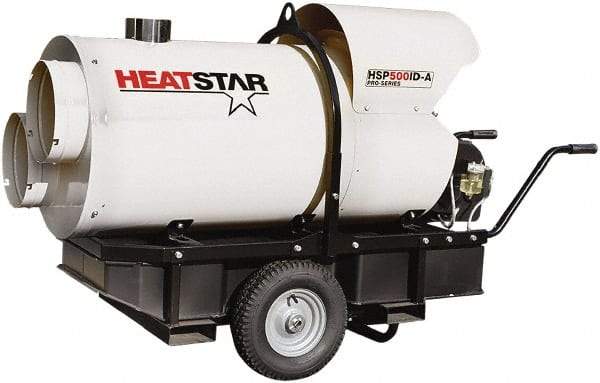 Heatstar - 400,000 BTU Rating, Kerosene/Diesel Indirect Fired Forced Air Heater - 10,000 Sq Ft Max Heating Area, 46 Gal Capacity, Fuel with Diesel, Kerosene, JP-8 & Jet8 - Eagle Tool & Supply