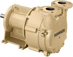 DEKKER Vacuum Technologies - 29 Hg Max, 1-1/2" ANSI 150# RF Flanged Inlet & Discharge, Single Stage Liquid Ring Vaccum Pump - 300 CFM, 20 hp, Cast Iron Housing, 316 Stainless Steel Impeller, 1,750 RPM, 230/460 Volts - Eagle Tool & Supply