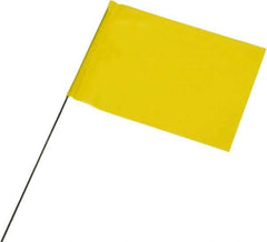 Ability One - 4" High x 5" Wide, Yellow PVC Marking Flag - 21" Overall Height - Eagle Tool & Supply