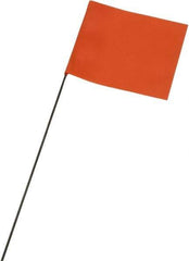 Ability One - 3" High x 3-1/2" Wide, Orange PVC Marking Flag - 15" Overall Height - Eagle Tool & Supply