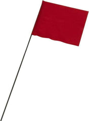 Ability One - 3" High x 3-1/2" Wide, Red PVC Marking Flag - 15" Overall Height - Eagle Tool & Supply