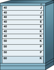 59.25 x 28.25 x 30'' (11 Drawers) - Pre-Engineered Modular Drawer Cabinet Eye-Level (269 Compartments) - Eagle Tool & Supply