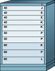 59.25 x 28.25 x 30'' (10 Drawers) - Pre-Engineered Modular Drawer Cabinet Eye-Level (180 Compartments) - Eagle Tool & Supply