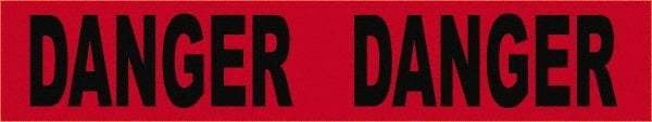 NMC - 200' Long x 3" Wide Roll, Vinyl, Black & Red Barricade Tape - Message: Danger - Eagle Tool & Supply