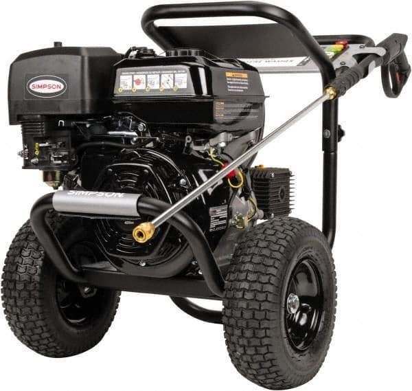 Simpson - Gas, 13 hp, 4,400 psi, 4 GPM, Cold Water Pressure Washer - AAA Triplex, 50' x 3/8" Hose - Eagle Tool & Supply