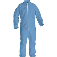 KleenGuard - Size 6XL FR Disposable General Purpose Coveralls - Blue, Zipper Closure, Open Cuffs, Open Ankles, Serged Seams - Eagle Tool & Supply