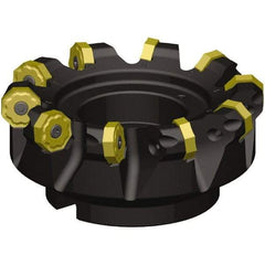 Kennametal - 100mm Cut Diam, 32mm Arbor Hole, 5.5mm Max Depth of Cut, 46.5° Indexable Chamfer & Angle Face Mill - 6 Inserts, ON.X080608.. Insert, Right Hand Cut, 6 Flutes, Series MILL 16 - Eagle Tool & Supply