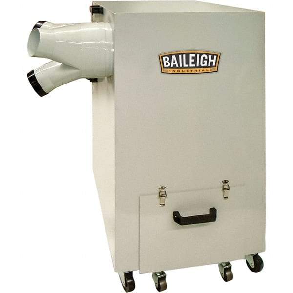 Baileigh - 5µm, 220 Volt Portable Metal Dust Collector - 30-1/2" Long x 21" Deep x 39-1/2" High, 4" Connection Diam, 1,450 CFM Air Flow, 10.4" Static Pressure Water Level - Eagle Tool & Supply