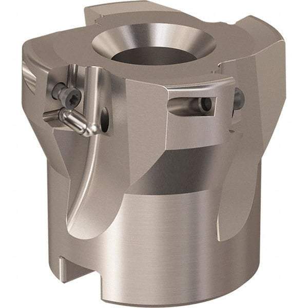 Seco - 4 Inserts, 44mm Cut Diam, 16mm Arbor Diam, 9mm Max Depth of Cut, Indexable Square-Shoulder Face Mill - 90° Lead Angle, 40mm High, XO.X 10T3.. Insert Compatibility, Through Coolant, Series R220.69 - Eagle Tool & Supply