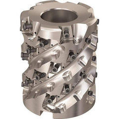 Seco - 35 Inserts, 3" Cut Diam, 1-1/4" Arbor Diam, 81mm Max Depth of Cut, Indexable Square-Shoulder Face Mill - 90° Lead Angle, 95mm High, LOEX-12 Insert Compatibility, Through Coolant, Series R220.94 - Eagle Tool & Supply