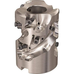 Seco - 12 Inserts, 50.7mm Cut Diam, 1" Arbor Diam, 47mm Max Depth of Cut, Indexable Square-Shoulder Face Mill - 90° Lead Angle, 70mm High, LOEX-12 Insert Compatibility, Through Coolant, Series R220.94 - Eagle Tool & Supply