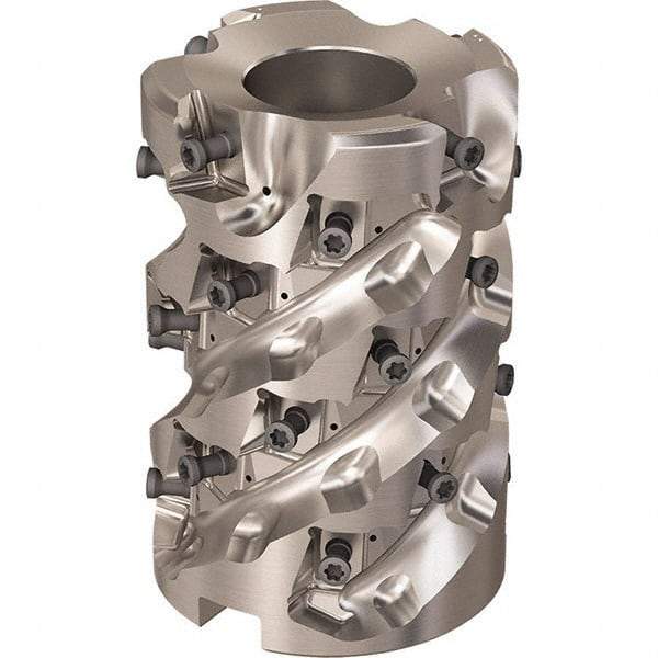 Seco - 28 Inserts, 63mm Cut Diam, 27mm Arbor Diam, 81mm Max Depth of Cut, Indexable Square-Shoulder Face Mill - 90° Lead Angle, 93mm High, LOEX-12 Insert Compatibility, Through Coolant, Series R220.94 - Eagle Tool & Supply