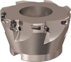 Seco - 7 Inserts, 84mm Cut Diam, 27mm Arbor Diam, 11mm Max Depth of Cut, Indexable Square-Shoulder Face Mill - 90° Lead Angle, 50mm High, XO.X 12.. Insert Compatibility, Through Coolant, Series R220.69 - Eagle Tool & Supply