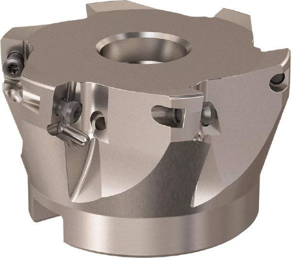 Seco - 6 Inserts, 66mm Cut Diam, 27mm Arbor Diam, 11mm Max Depth of Cut, Indexable Square-Shoulder Face Mill - 90° Lead Angle, 40mm High, XO.X 12.. Insert Compatibility, Through Coolant, Series R220.69 - Eagle Tool & Supply