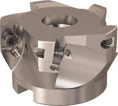 Seco - 5 Inserts, 66mm Cut Diam, 27mm Arbor Diam, 17mm Max Depth of Cut, Indexable Square-Shoulder Face Mill - 90° Lead Angle, 40mm High, XO.X 12.. Insert Compatibility, Through Coolant, Series R220.69 - Eagle Tool & Supply