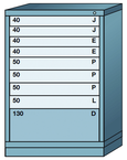 44.25 x 28.25 x 30'' (9 Drawers) - Pre-Engineered Modular Drawer Cabinet Counter Height (180 Compartments) - Eagle Tool & Supply