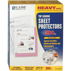 C-LINE - 200 Piece Clear Sheet Protectors-Ring Binder - 11" High x 8-1/2" Wide - Eagle Tool & Supply