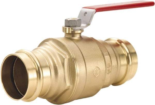 Legend Valve - 2" Pipe, Full Port, Lead Free Brass Full Port Ball Valve - 2 Piece, Press Ends, Lever Handle, 600 WOG - Eagle Tool & Supply