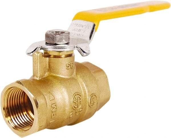 Legend Valve - 1-1/4" Pipe, Full Port, Brass Full Port Ball Valve - 2 Piece, FNPT x FNPT Ends, Lever Handle, 600 WOG, 150 WSP - Eagle Tool & Supply