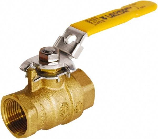 Legend Valve - 1" Pipe, Full Port, Brass Full Port Ball Valve - 2 Piece, FNPT x FNPT Ends, Locking Lever Handle, 600 WOG, 150 WSP - Eagle Tool & Supply