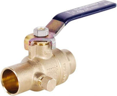 Legend Valve - 1/2" Pipe, Full Port, Lead Free Brass Full Port Ball Valve - 2 Piece, Solder x Solder Ends, Lever Handle, 600 WOG - Eagle Tool & Supply