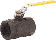Legend Valve - 2" Pipe, Large Port, Carbon Steel Standard Ball Valve - 2 Piece, FNPT x FNPT Ends, Locking Lever Handle, 1,500 WOG, 150 WSP - Eagle Tool & Supply