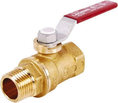 Legend Valve - 1" Pipe, Standard Port, Lead Free Brass Standard Ball Valve - 2 Piece, MNPT x FNPT Ends, Lever Handle, 400 WOG, 125 WSP - Eagle Tool & Supply
