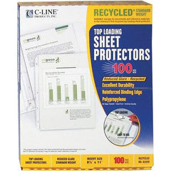 C-LINE - 100 Piece Clear Sheet Protectors-Ring Binder - 11" High x 8-1/2" Wide - Eagle Tool & Supply